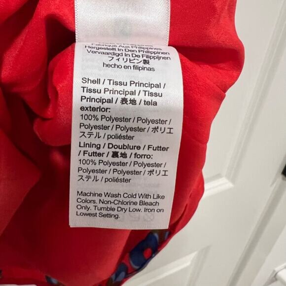 NWT J Crew Collection Womens Long Sleeve‎ Red Dress with Floral Pattern Sz 6 - Picture 6 of 11